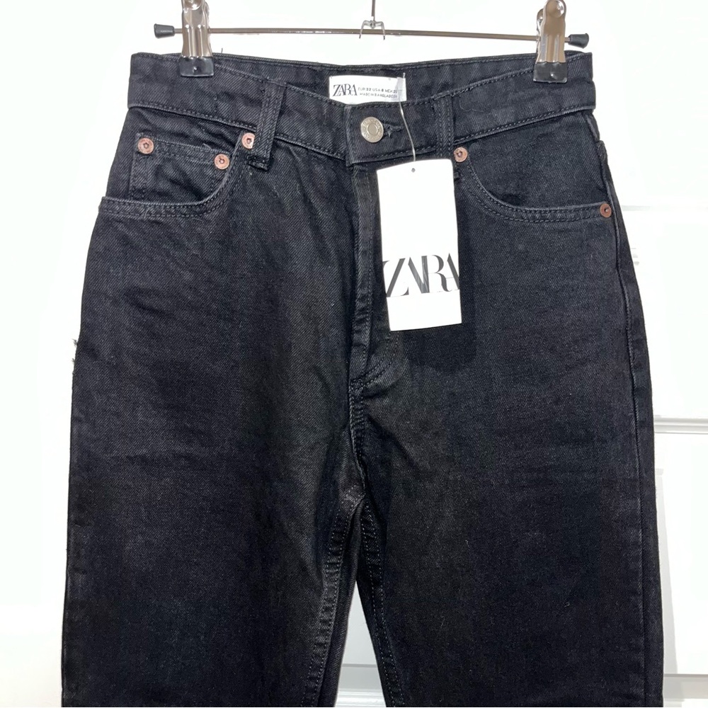 Zara black denim jeans, size 2, brand new with tags